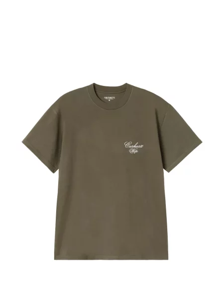 Scurt tricou Carhartt Wip cu autograf verde