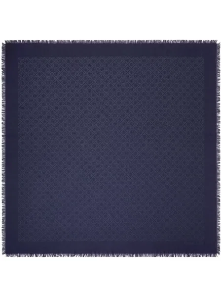 Fular Tory Burch din jacard albastru