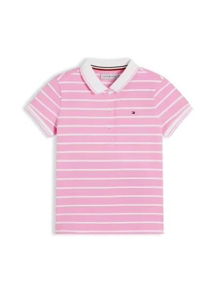 TOMMY HILFIGER Tricou Essential Regular Fit Tipped roz deschis alb