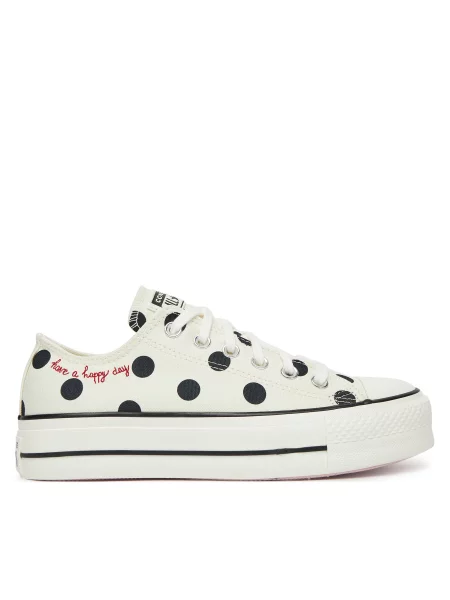 Кеди Converse Chuck Taylor All Star Lift Platform Polka Dots бежевий