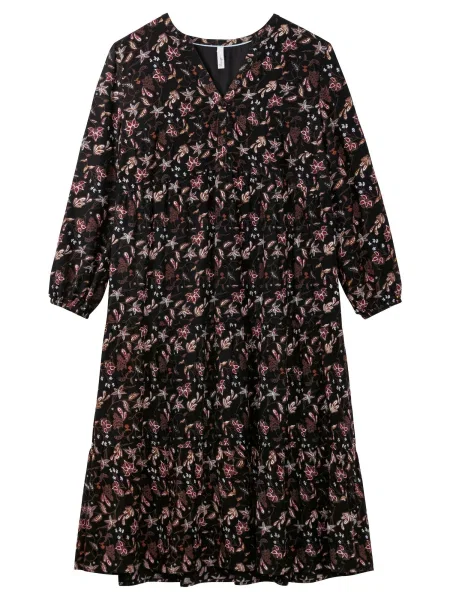 SHEEGO Rochie tip bluză maro / roșu / negru alb