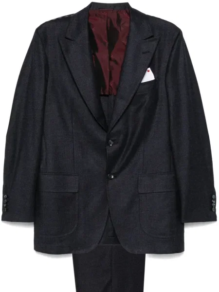 Costum Kiton în carouri de costum albastru