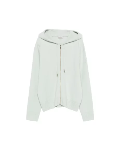 Bluza z kapturem Moncler z kaszmiru z kapturem zielona