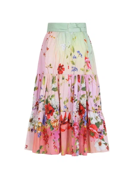 Fustă Roberto Cavalli cu model floral cu imagine roz