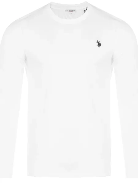 Tričko s dlouhým rukávem Us Polo Assn s dlouhými rukávy bílé
