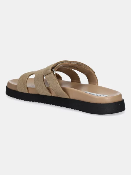 Klapki Steve Madden na rzep zamszowe beżowe