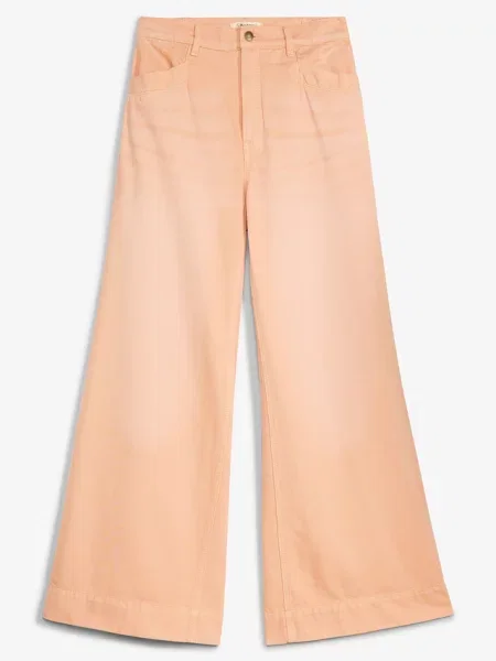 Jeansy wide leg wysoki stan pomarańczowe