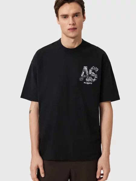 Kratka majica AllSaints MIXTAPE črna