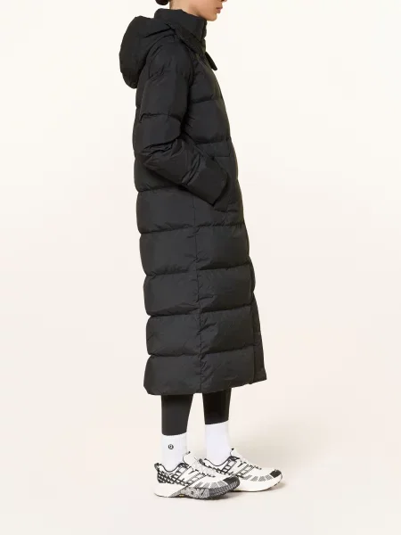 Lululemon Puchowy Płaszcz Wunder Puff Z Odpinanym Kapturem schwarz czarny