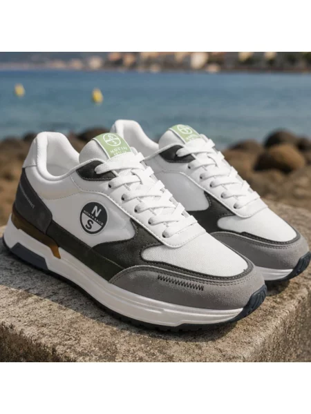 Sneakersy North Sails skórzane zielone
