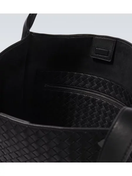 Kožená taška Bottega Veneta čierna
