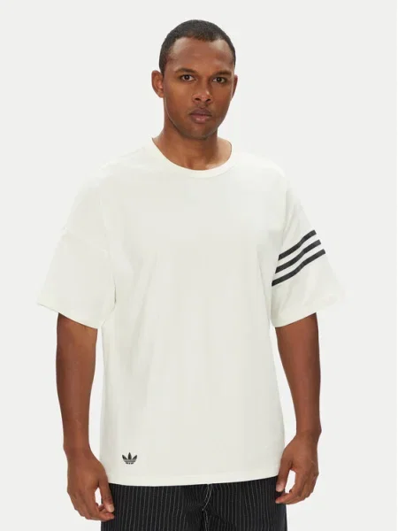 Тениска adidas Originals Neu C Tee с изчистен дизайн бежово