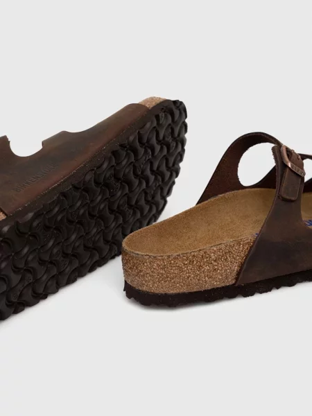 Кожаные шлепанцы Birkenstock коричневые