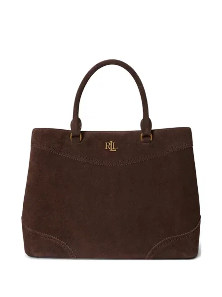 Geantă Lauren Ralph Lauren din piele de căprioară maro
