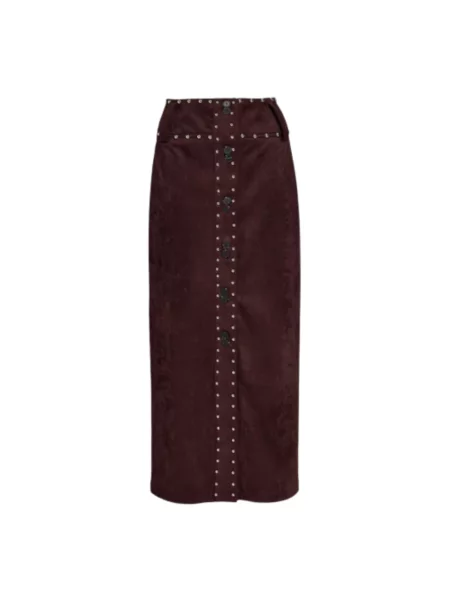 Spódnica Weili Zheng zamszowa czerwona