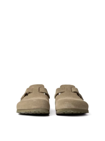 Klapki Birkenstock skórzane brązowe