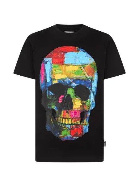 Tricou Philipp Plein cu decolteu rotund negru