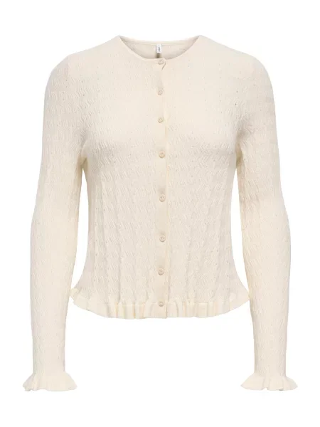 ONLY Geacă tricotată ONLibi lână alb