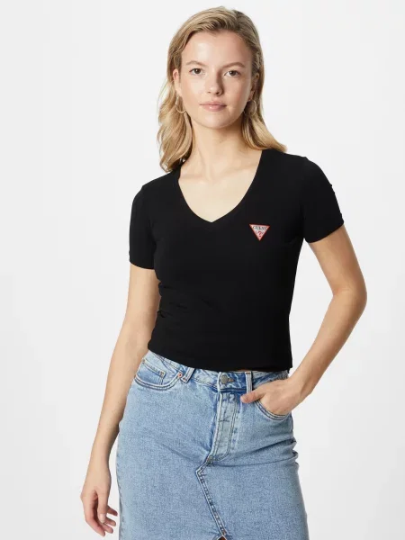 GUESS Tricou gri deschis / roșu negru