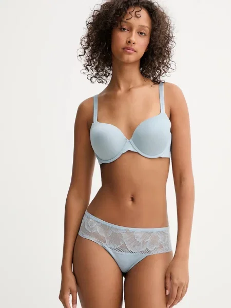 BOSS podprsenka s viskózou UNDERWIRE BRA CI modrá
