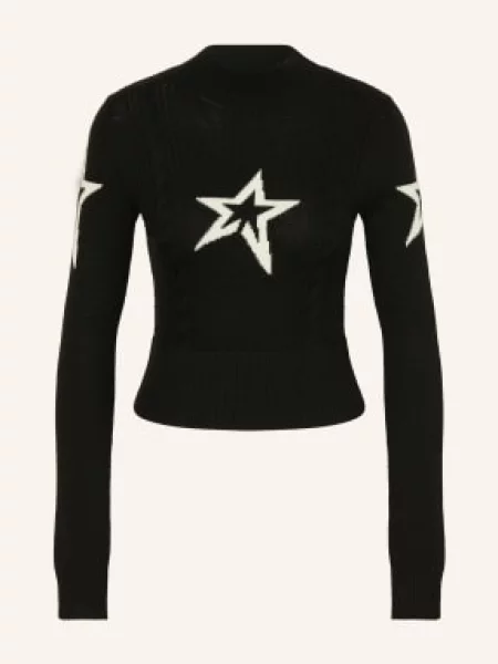 Perfect Moment Svetr Cable Z Merino Vlny / krémová černá