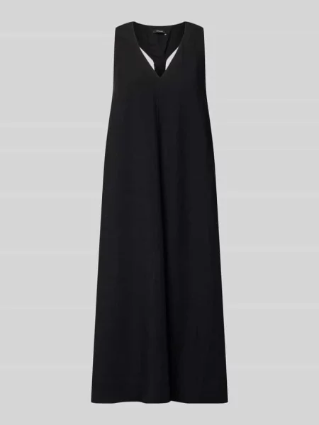 Sukienka midi o kroju relaxed fit z mieszanki model Waka' Opus czarna