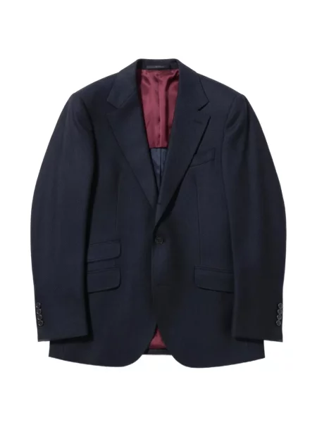 Μάλλινος μπλέιζερ Brunello Cucinelli μπλε