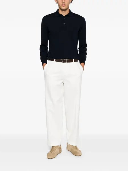 Lung tricou polo Tagliatore albastru
