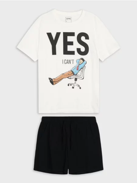 Sinsay piżama dwuczęściowa z nadrukiem wielobarwny