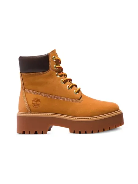Botki Timberland skórzane w miejskim stylu z kamieniami beżowe