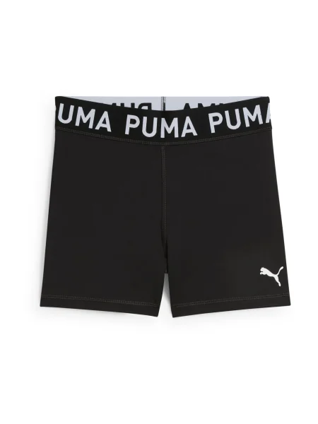 Puma pantaloni scurți de antrenament Strong cu imprimeu high waist negru