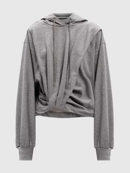Меланжеве худі з драпіруванням Juun.j сіре
