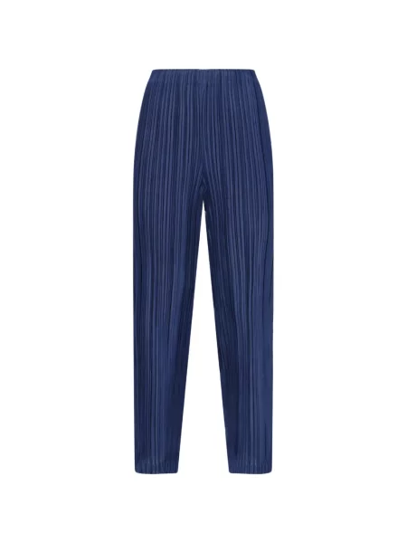 Pantaloni Pleats Please Issey Miyake plisate albastru