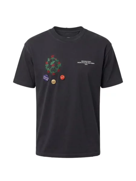 Tricou Bldg4 cu broderie cu model floral gri