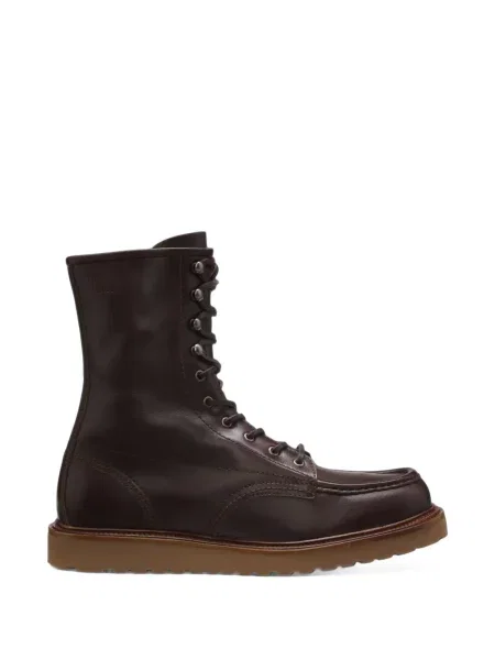 Botine Boss cu șireturi din piele maro