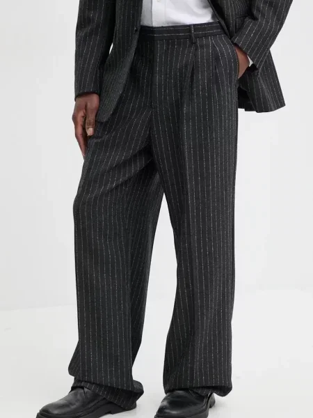 Kalhoty s příměsí vlny Sunflower jednoduché šedá