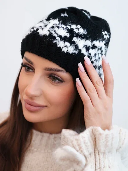 Căciulă Kesi cu model norvegian negru