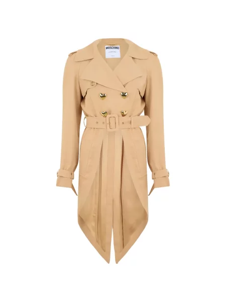 Palton Moschino cu motiv cu inimi cu două rânduri de nasturi