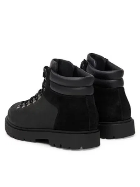 Kožne čizme Birkenstock Jackson ravni potplat crna