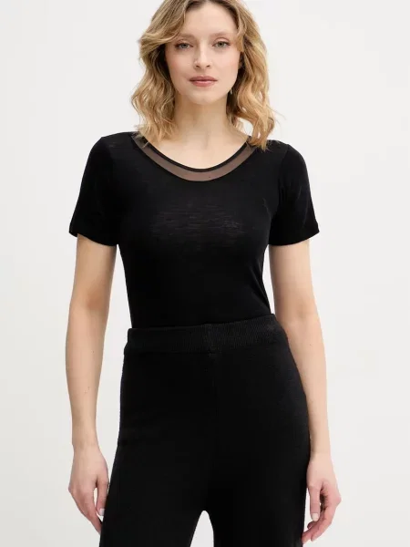 Chantelle basic tričko vlněné Juliana černé