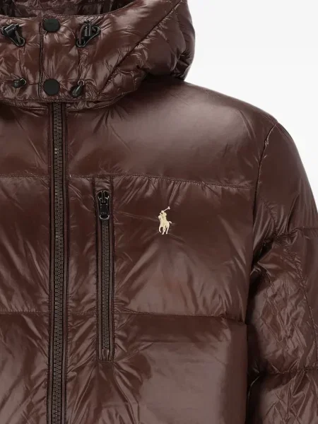 Geacă Polo Ralph Lauren cu glugă maro