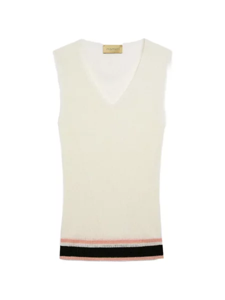 Top Momoni z dekoltem w serek prążkowany