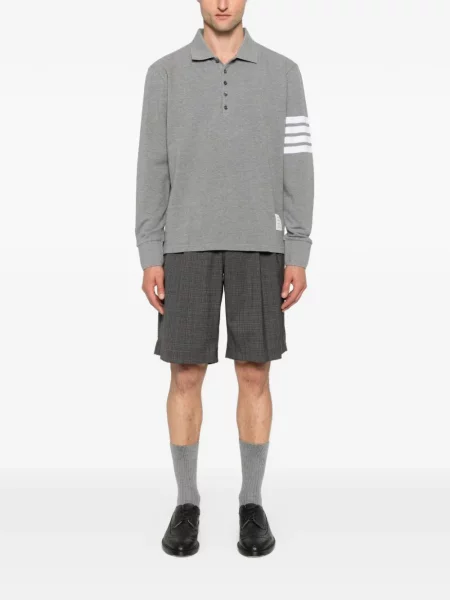 Lung tricou polo Thom Browne gri