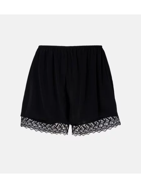 Pantaloni scurți Simone Rocha din satin negru