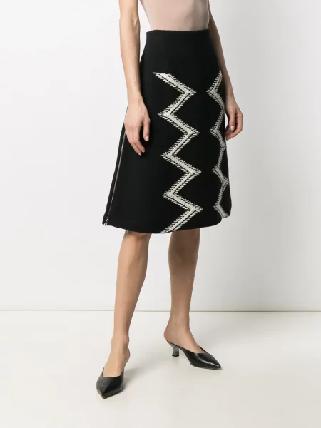 Pletené áčkové sukně Chanel Pre-owned černé