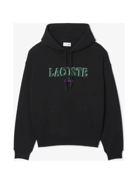 Bluza z kapturem Lacoste Loose Fit Embroidered XS czarny