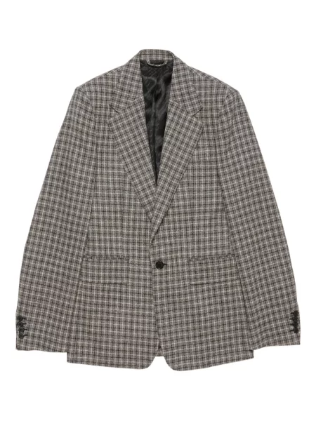 Sacou Acne Studios de lână în carouri maro
