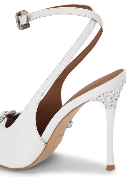 Кожаные туфли Kurt Geiger London на шпильке с пряжкой белые
