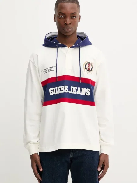 Guess Jeans hanorac de alb