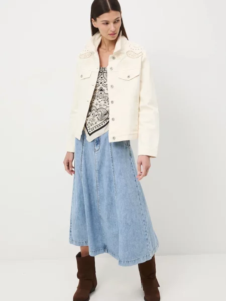 Medicine jachetă pentru femei din denim bej